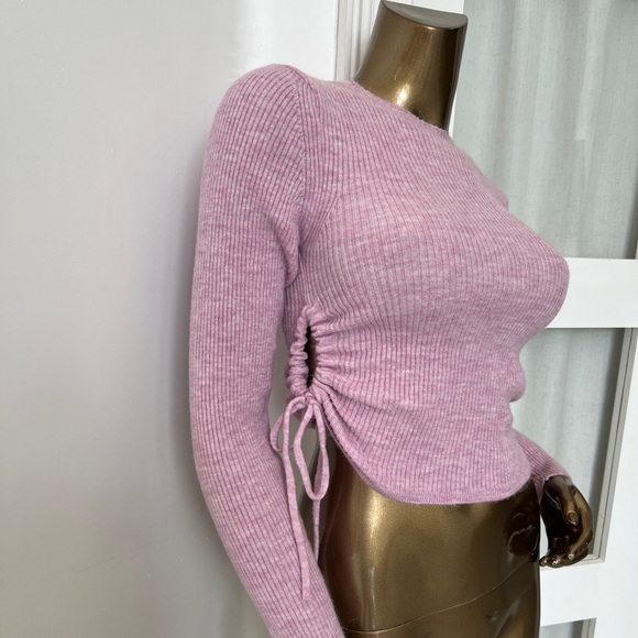 Brand New Zara Light Purple Ribbed Knit Top - Picture 2 of 5